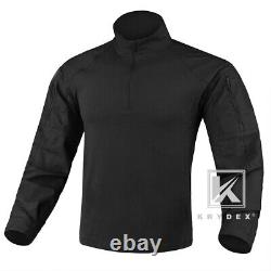 KRYDEX G4 Combat Uniform Set Tactical Shirt & Durable Trousers & Knee Pads Black