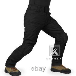 KRYDEX G4 Combat Uniform Set Tactical Shirt & Durable Trousers & Knee Pads Black