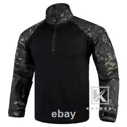 KRYDEX G4 Combat Uniform Set Tactical Shirt & Trousers & Knee Pads Black MC Camo