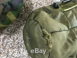 Lot of Military Gear- 3 Pant, 1 Short, 1 Shirt/Jacket sz LG, 3 Caps, 2 Bags, & more