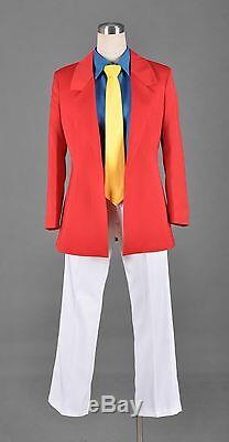 Lupin the third 3rd III Rupan Sansei Red Jacket Shirt Pants Tie Set Cosplay