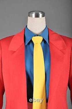 Lupin the third 3rd III Rupan Sansei Red Jacket Shirt Pants Tie Set Cosplay