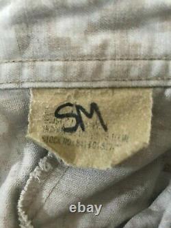 Marine Corps Desert Uniform Combo Set Small Shirt Pants 44 Hat MARPAT Semper Fi