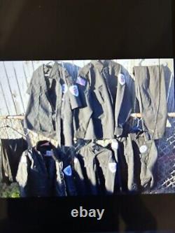 Men Admiral Universal Security Black National Patrol Uniform Jacket Shirt Pants