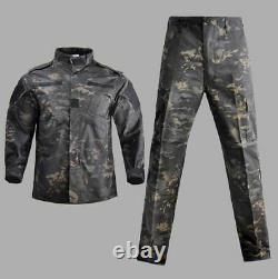 Men Camouflage Shirt Coat Pant Set Military Uniform Tactical Suit Army Forces
