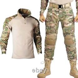 Men's Tactical Suit with Pads Combat Shirt/pants Military Uniform US T-Shirts