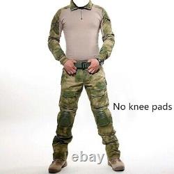 Men's Tactical Suit with Pads Combat Shirt/pants Military Uniform US T-Shirts
