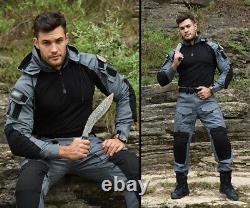 Mens Tactical Suit Shirts And Pants Military Combat Uniform SWAT BDU Sets Camo