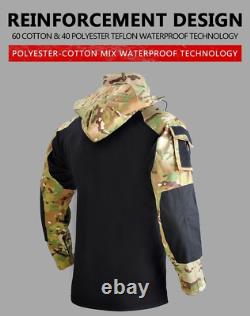Military Uniform Army Combat Shirt Tactical Pants with Pads Camouflage Suit