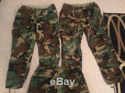 NAMED Captain 10pc US Air Force USAF Woodland Uniform Lot PANTS SHIRTS Cap LARGE