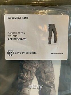 NEW IN BAGS Crye Precision G3 Combat Shirt/Pants Set Ranger Green MD-R/32-L