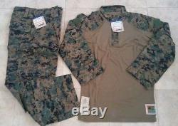 NEW USMC Woodland Digital Frog Shirt, & Pants AUTHENTIC, Size MED REG NWT