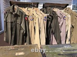 Named Grouping Of WW2 Fighter Pilots Uniform Shirts, Pants Shoes Gear & 2 Trunks