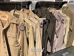 Named Grouping Of WW2 Fighter Pilots Uniform Shirts, Pants Shoes Gear & 2 Trunks