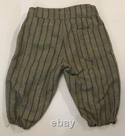 Old Wool Baseball Shirt & Pant Knickers Uniform Grey With Blue Pinstripes Antique