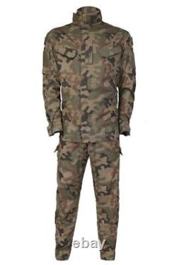 Original Polish Army Uniform Pants & Shirt Woodland Camo Rip-Stop POLAND L/XL