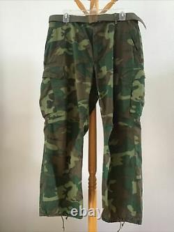 Original US Vietnam War ERDL Camo 4 Piece Set Shirt Pants Cap Belt Excellent