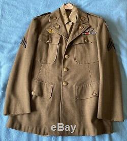 Original WW2 US Army Wool Ruptured Duck Uniform (coat, shirt, and pants), WWII