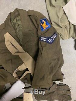 Original WWII 2nd Air Force Uniform Shoes 1940s Jacket Pants Shirt Hats
