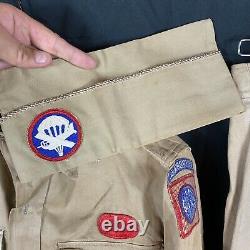 Original named Wwii Airborne 82nd Div Shirt Cap & Pants Uniform