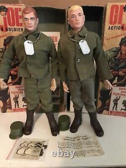 Pair Hasbro 1964 GI Joe ACTION SOLDIERS with Double TM Original 7500 Boxes