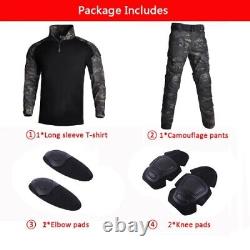 Pants Military Combat Uniform Army Airsoft Suits Tactical Shirts Cargo Pants+Pad