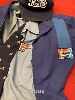 Pepsi Virgin Wool Vintage Uniform With Hat, Tie, Dress shirt, Jacket Pants 1977