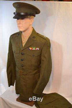 Post Wwii Vintage Usmc Us Marine Corps Captain Uniform Tunic Shirt Pants Hat