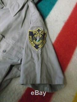Pullman, Washington old Police Uniform with Patches two shirts one pair of pants