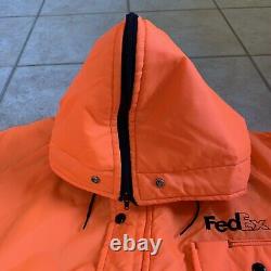 RARE FedEx Uniform 1990s Airport Orange Thick Suit Stan Herman, Coat/Pants XL