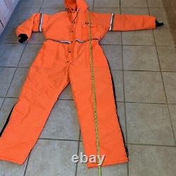 RARE FedEx Uniform 1990s Airport Orange Thick Suit Stan Herman, Coat/Pants XL