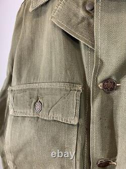 RARE WW2 US Army 13 Star HBT Herringbone Uniform Set SHIRT & PANTS