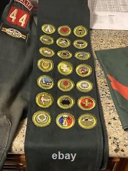 Rare Vintage BSA 1950s Explorer Boy Scout Uniform Badges Sash Pants Shirt Belt