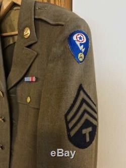 Rare WWII Manhatten Project T/Sgt service coat, shirt, pants with same ID number
