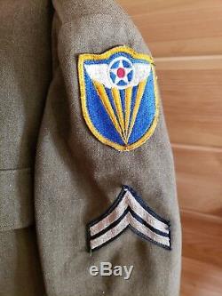 Rare Ww2 Army Air Force 4th Air Force Corporal Uniform Hat Jacket Shirts Pants