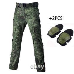 Russian CP Paintball Uniform Tactical Combat Camo Shirt Pants + Pads Army Suits