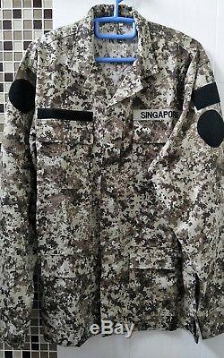 SAF Singapore Army Desert Pixelised Camouflage Uniform Shirt L XL Pant 33