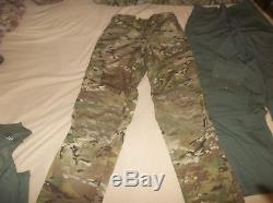 SET Level 9 Combat Jacket & Next to Skin Shirt Green & Pants MultiCam SEAL w Bag