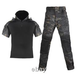 SWAT Mens US Army Tactical T-Shirt Pants Military Combat BDU Camo Uniform Casual