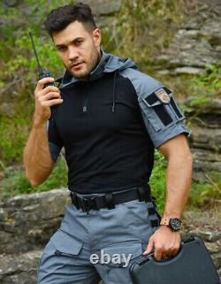 SWAT Mens US Army Tactical T-Shirt Pants Military Combat BDU Camo Uniform Casual