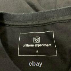 Secondhand Uniform Experiment Short-Sleeved T-Shirt Crew Neck Black White Light