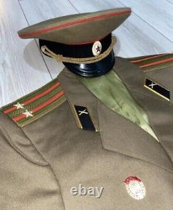 Soviet Russian Jacket Pants Visor Cap Shirt Soldier Uniform Military