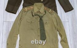 Soviet Russian Jacket Pants Visor Cap Shirt Soldier Uniform Military