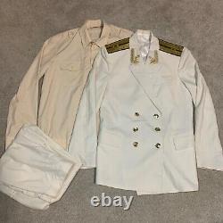 Soviet Russian Navy Captain Parade Military Uniform USSR Full Set w Shirt, Pants