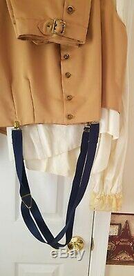 Stage quality Revolutionary War uniform Complete Jacket Vest Knickers Shirt Wig