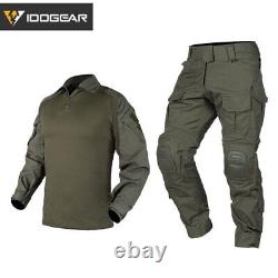 Tactical Combat Suit Shirt & Pants Knee Pads Camo Military Combat Uniform