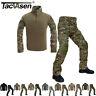 Tactical Combat Uniform Sets Army Safari Shirt & Pants Military +Elbow Knee Pads