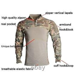Tactical Pants Military Uniform+pads Army Camouflage Suit Combat Shirt CargoSet