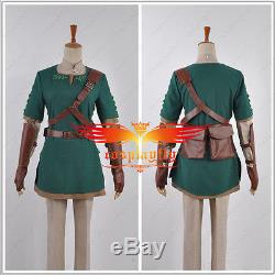 The Legend of Zelda Link Cosplay Costume Uniform Tops Shirt Pants Hat Belt Bags