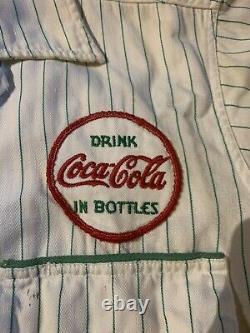 True Vtg 70s Coca Cola Delivery Uniform Shirt & Pants Coke Drink In Bottle Hat